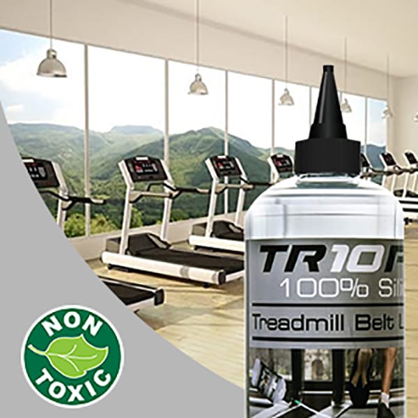 750ml commercial silicone treadmill oil being used in a gym to keep the treadmills runnning smoothly
